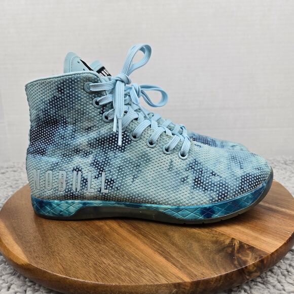 Nobull Womens 8.5 Outwork High-Top Blue Camo Athletic Gym Daily Workout Trainer - Picture 3 of 13